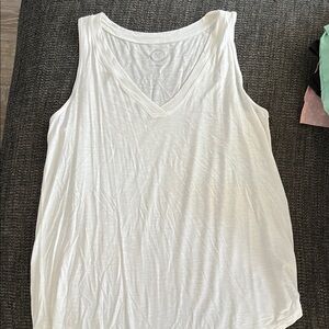 24/7 Comfort Apparel White V-Neck Tank Top